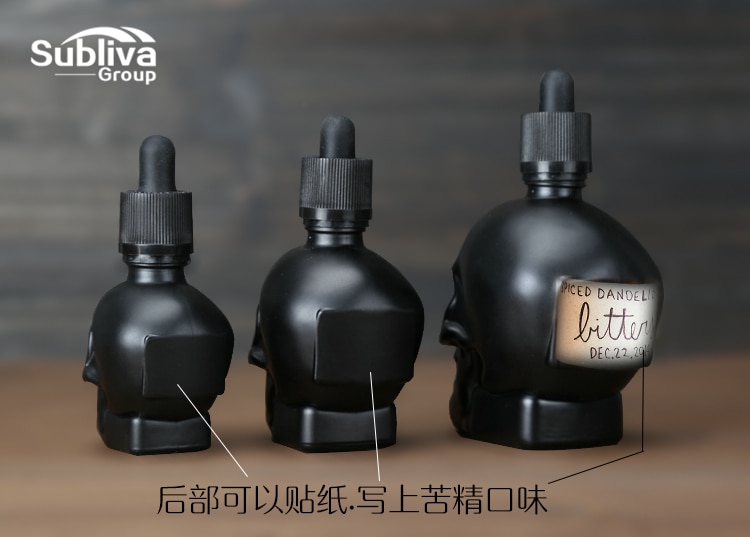 Botella de bebida amarga con forma de Calavera, gotero de medicina amarga, vertedor de licor, herramienta de Bar, decantador de camarero, coctelería, 30/60/120ml
