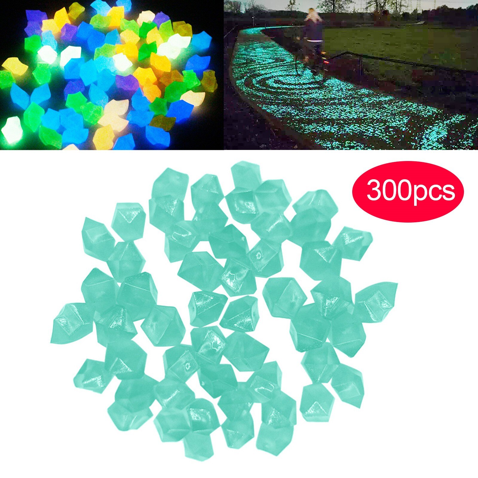 300 pcs/Pack Luminous Little Stones Garden Decor Glow In Dark Decorative Outdoor Fish Tank Rocks Garden decoration