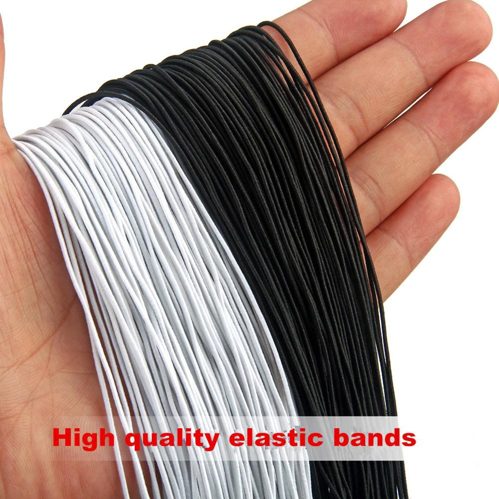 5 mètres noir blanc Multi taille 1/1.5/2/2.5/3/4mm bande élastique ronde corde élastique bande élastique ligne bricolage accessoires de couture