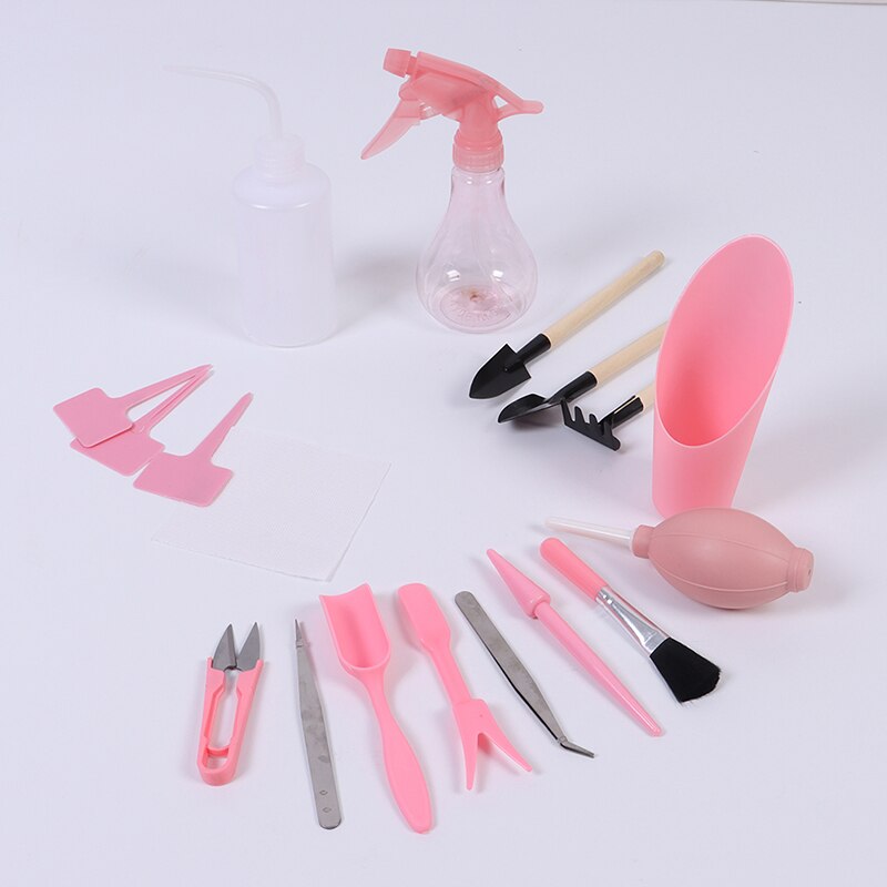 16 pièces succulentes outils de transplantation combinaison de fleurs emballage Mini fournitures de jardinage outils de viande en pot outils de jardin: pink