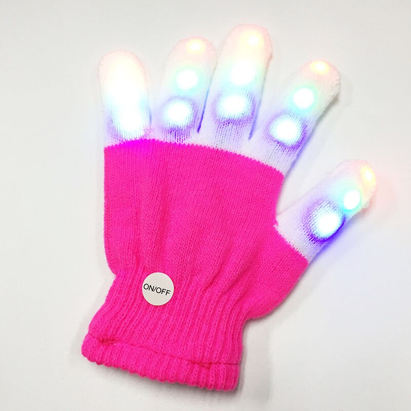 RGB Bunte Ändern LED glühen in dunkel Handschuhe LED Licht hoch Party Magische Handschuhe
