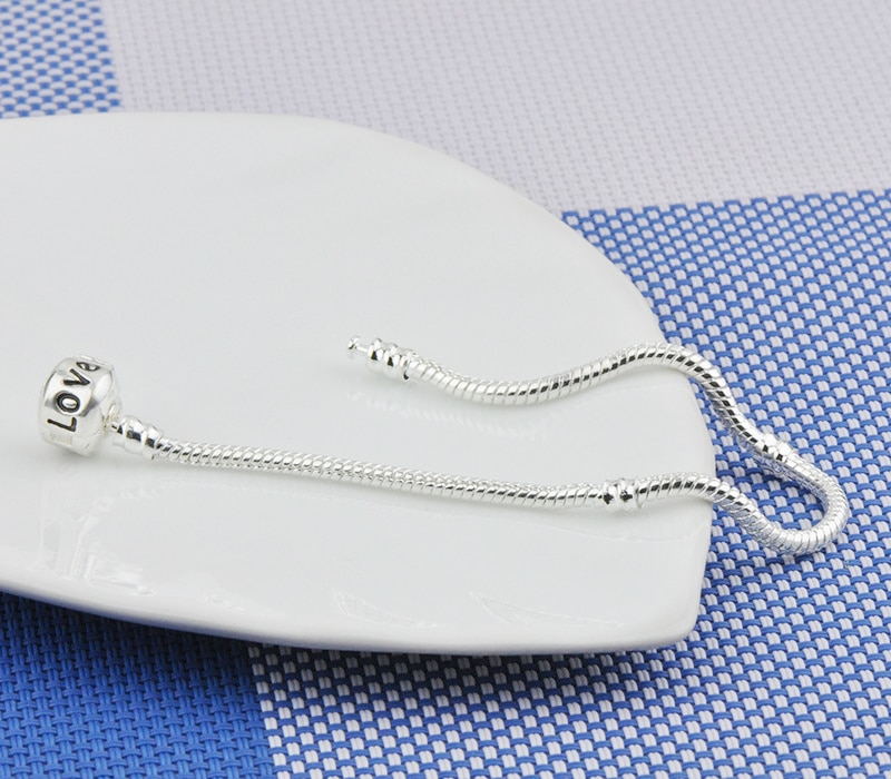 Yanhui 100% 925 sterling sølv brev kærlighed slange kæde armbånd passer originale mærke perler charms diy armbånd sølv 925 smykker