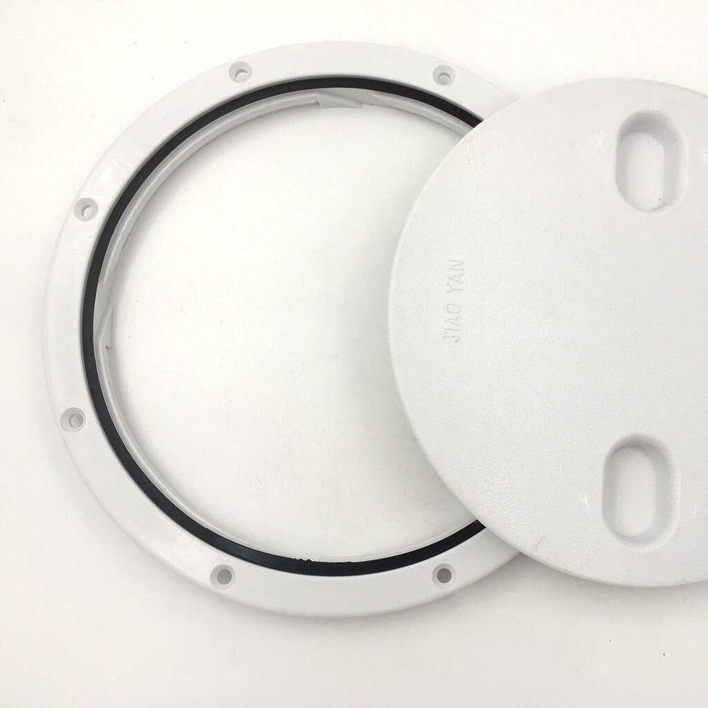Marine 10.49 Inch Round Non Slip Inspection Hatch with Detachable Cover White