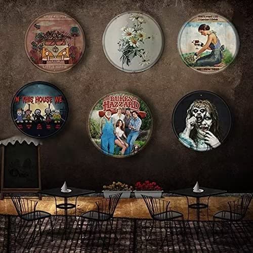 Organ Clock Knowledge Wall Art Round Retro Metal Tin Sign 24 Hour Circadian Clock Poster, Chinese Medicine Healthy Wall Art Vint