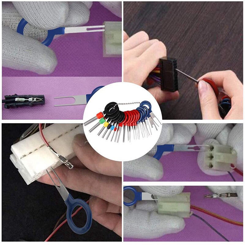 11/18/36/41pcs Car Terminal Removal Tool Wire Plug Connector Extractor Puller Release Pin Extractor Kit for Auto Plug Repair