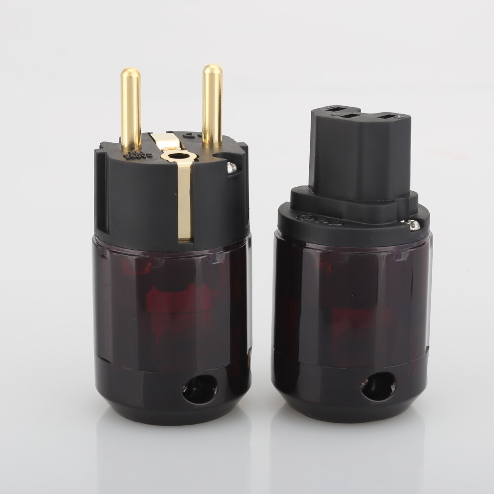 1Pair P-079E+C079 AC power cable plugs 24k Gold-Pl... – Vicedeal