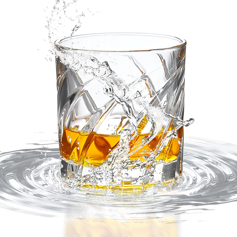 Vaso de Whisky giratorio de 1 piezas, vaso antiguo para beber Bourbon,Scotch, cócteles o té, Whisky