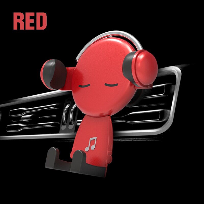 Giausa gravity autohouder voor telefoon in auto ventilatierooster clip mobiele telefoonhouder voor iphone samsung xiaomi gps: Meneer muziek rood