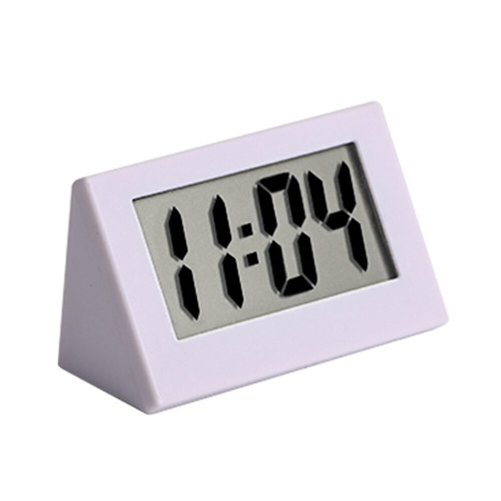 Mini Lcd Digitale Tafel Dashboard Bureau Elektronische Klok Voor Desktop Office Stille Bureau Tijd Display Klok: WHITE