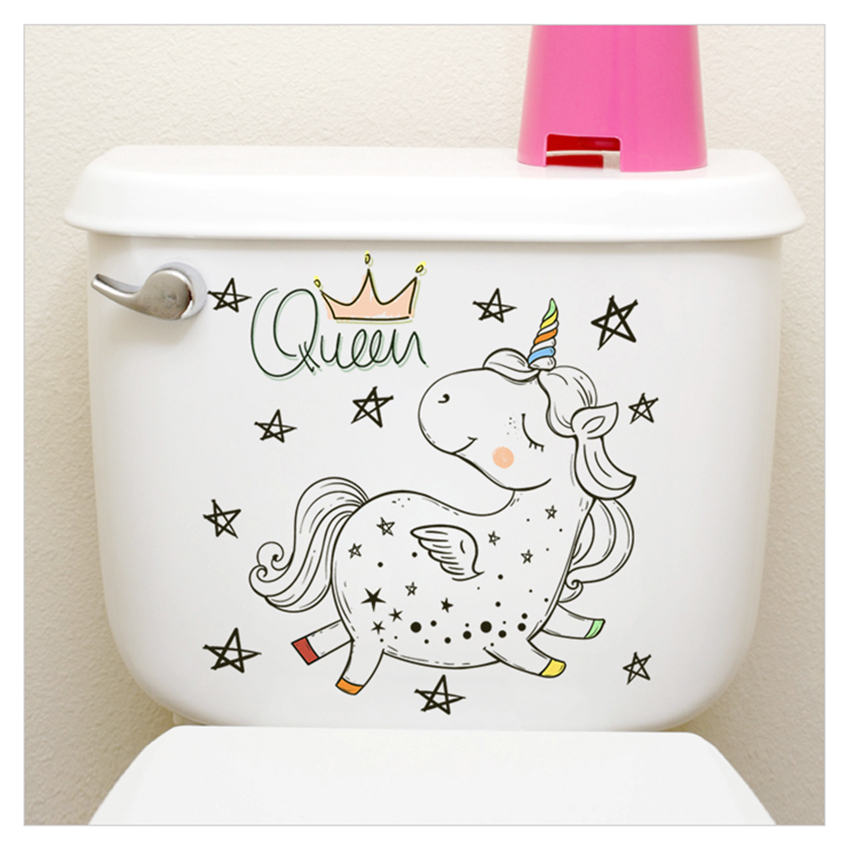 Waterproof Wall Stickers Lovely Cartoon Toilet Sticker Home Bathroom Decoration Self-Adhesive Sticky Paper