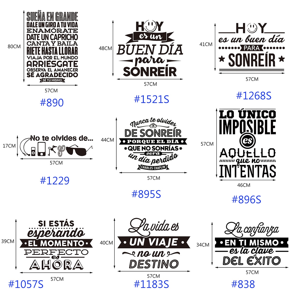 Spanish Motivational Quote Phrase Wall Saying Sticker Art Wall Decor Words Decals Living Room Removable Home Decor Poster
