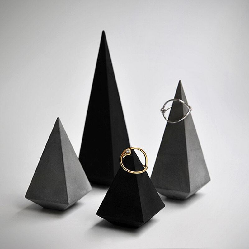 Gips ringen holder gipsformer smykker vise stativ betong kjegle pyramide silikon form hjem dekor foto rekvisitter