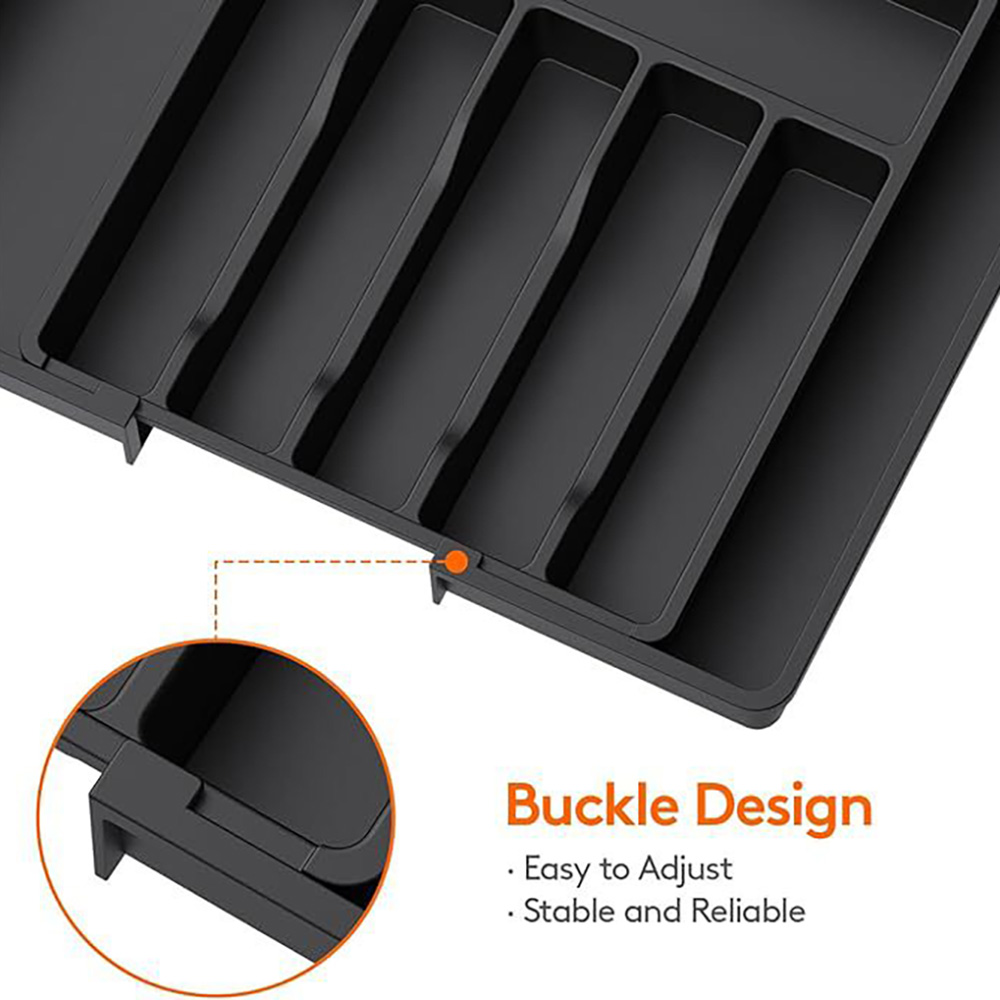 Organizador de cajones para cubiertos, tenedor, cuchara, palillos y caja de almacenamiento de cubiertos, organizador de estante de almacenamiento divisor de cubiertos, 1 ud.