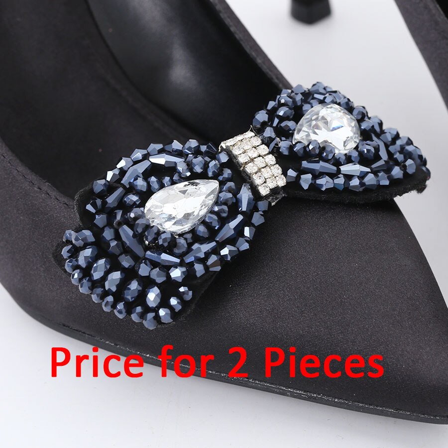 Ingesight .z 2 stykker crytal bowknot sko dekoration kvinder sko anklet charme klip til høje hæle boot smykker tilbehør: Zq00495
