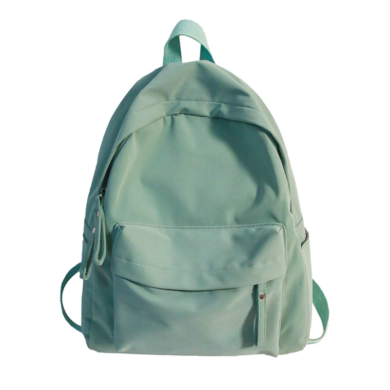 Mochila Simple de Color sólido para mujer, mochilas escolares de nailon impermeables para adolescentes y niñas, mochila de viaje para mujer, bolso de hombro 2022: Verde