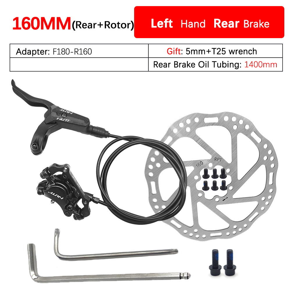 NUTT freno hidráulico A2 MTB bicicleta discos de aceite palanca 2 pistones 160MM 180MM Rotor pinza delantera trasera izquierda derecha para piezas de bicicleta: Amarillo claro