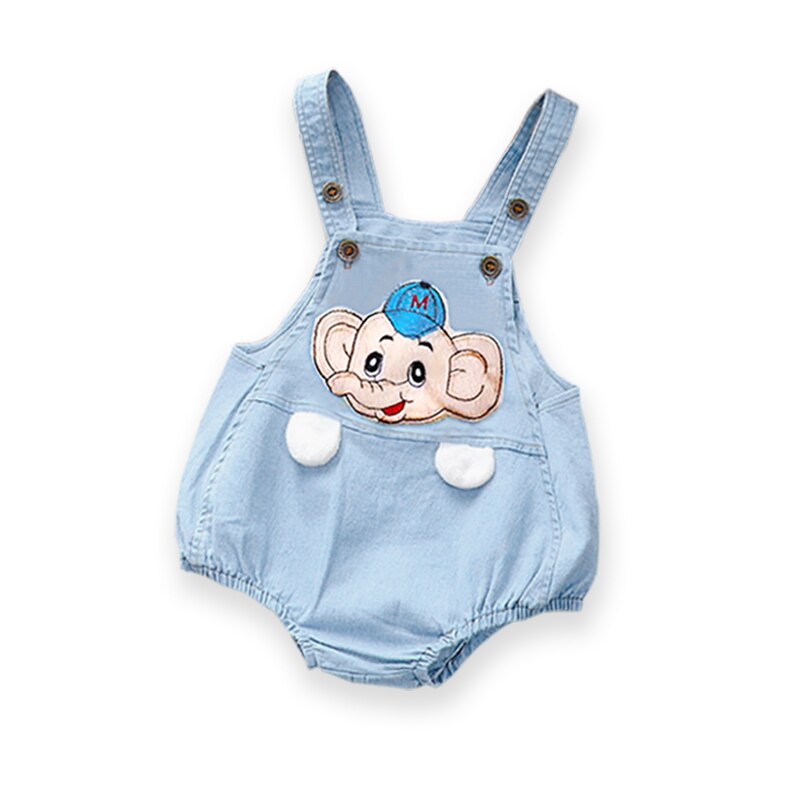 DIIMUU Summer Baby Boy Girl Bodysuit Button Jumpsuit Cartoon Cotton Sleeveless Backless Solid Outfits Newborn Shorts Clothes