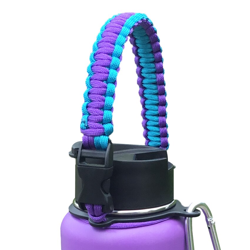 Paracord Handle Strap Cord with Safety Ring and Carabiner for Hydro Flask Wide Mouth Water Bottle for Hiking Camping Walking: 12