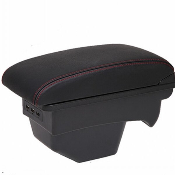 Reposabrazos universal para SW 308, compartimento central para coche, accesorios de modificación con USB, sin montaje: Black red line