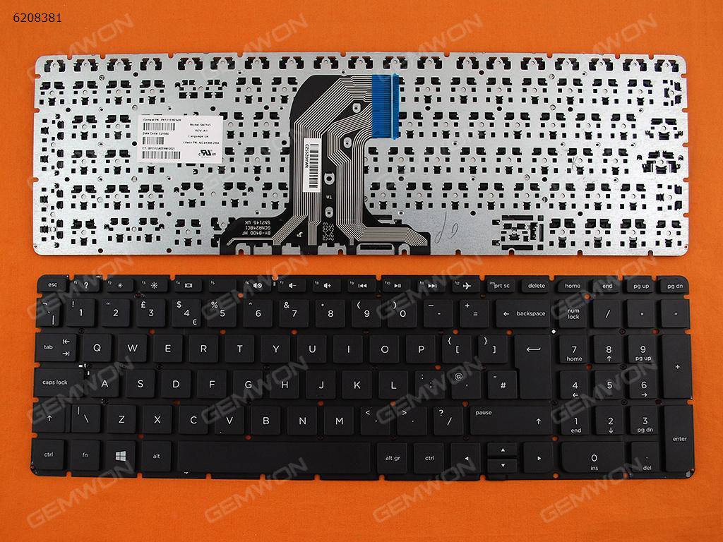 UK Keyboard for HP 250 G4 255 G4 256 G4 Laptop Black NO Frame