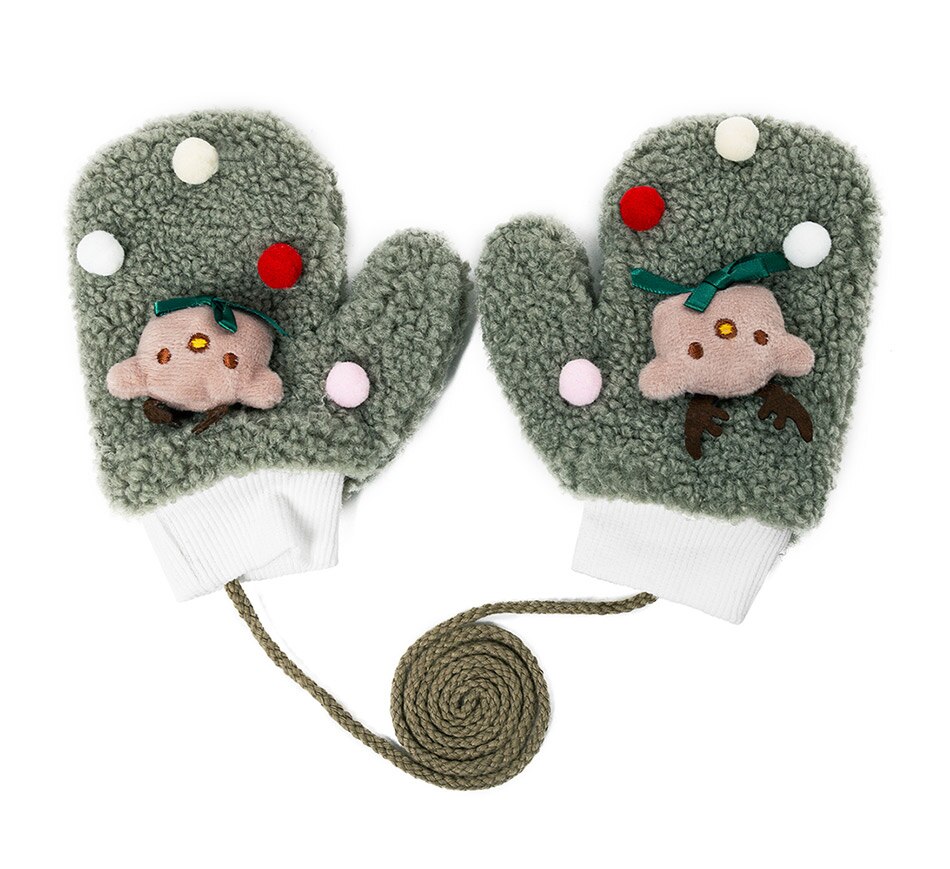 Molixinyu inverno bebê luvas para meninas e meninos bonito dos desenhos animados crianças luvas engrossar luvas quentes de malha algodão crianças luvas
