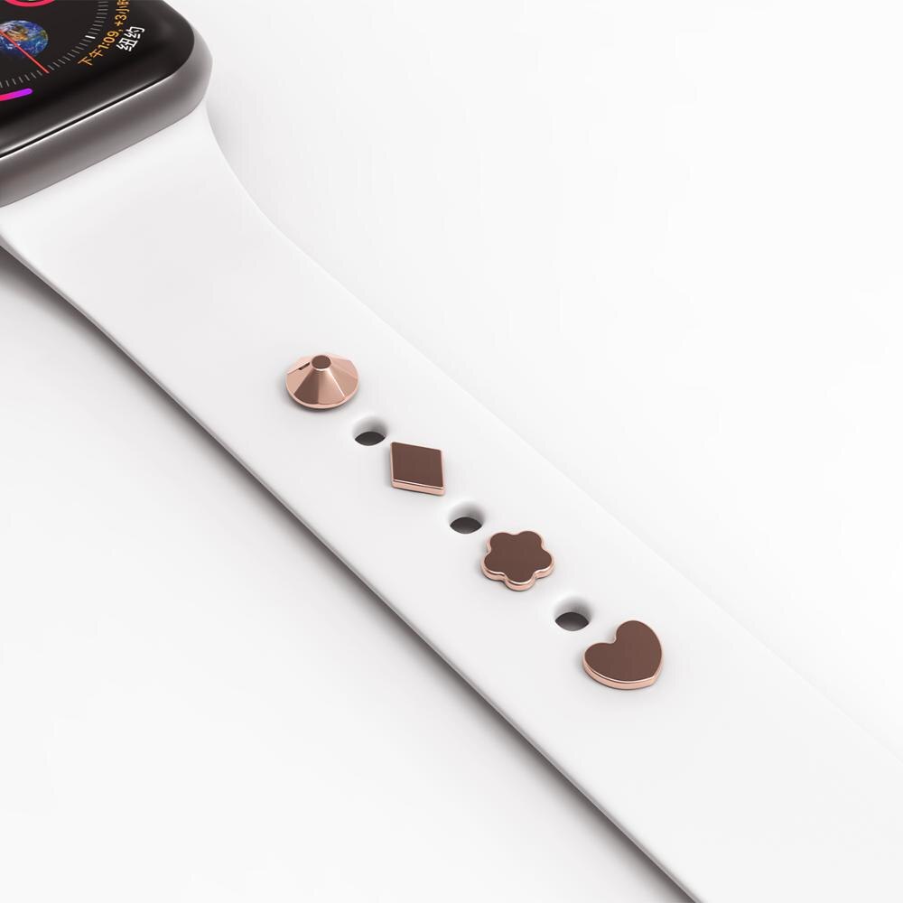4 Stks/sets Metalen Decoratieve Studs Nagels Voor Horloge Band Compatibel Voor Slimme Horloge Band Strap 38Mm 40Mm 42mm 44Mm Series5/4/3/2/1