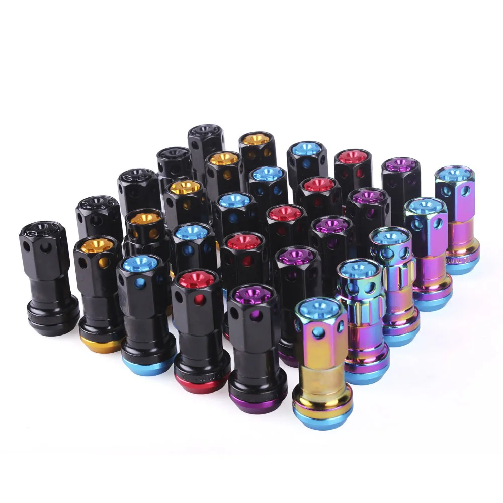 Coole R40 44-mm-Radmuttern M12x1,5/1,25 Rennradmuttern 20 Stück verriegelnde Rennradmuttern + 2 Sätze Sicherheitsschlüssel