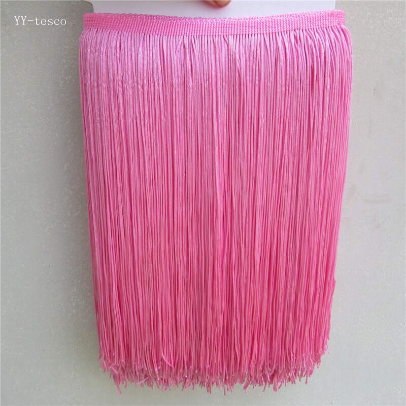 YY-tesaco 5yards 30cm Wide Lace Fringe Trim Tassel Fringe Trimming For DIY Latin Dress Stage Clothes Accessories Lace Ribbon: pink