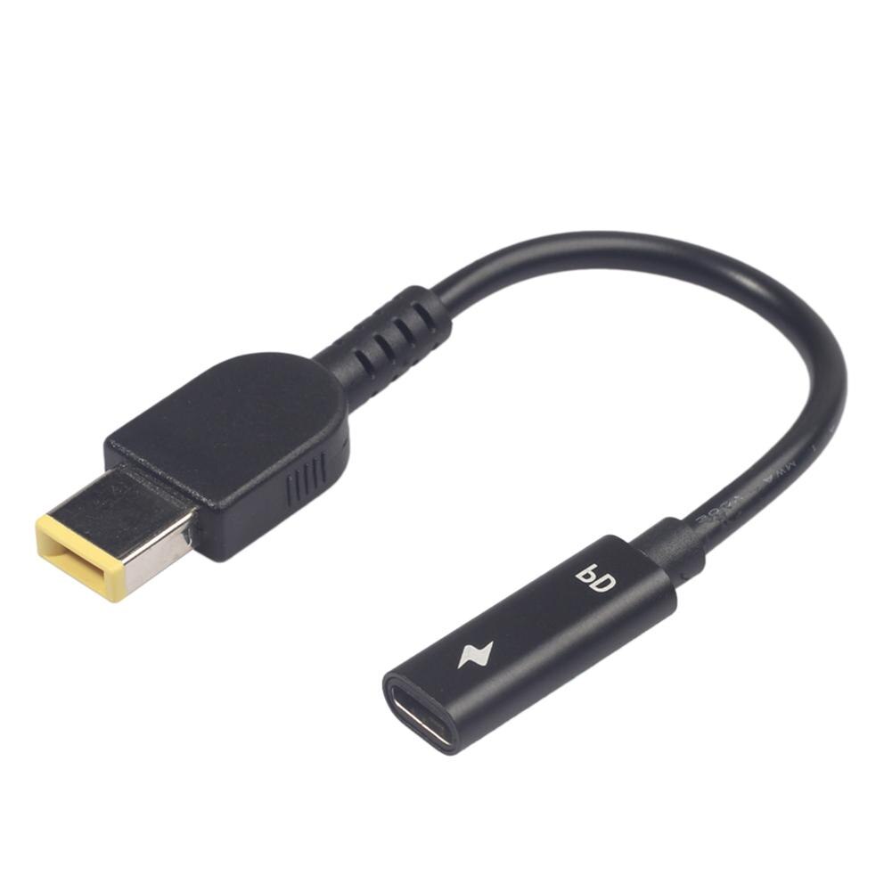 Type-C Vrouwelijke Square Dc Stekker Pd Opladen Kabel Voor Lenovo Thinkpad Dell Hp Asus Laptop Adapter 20V Vierkante Stekker