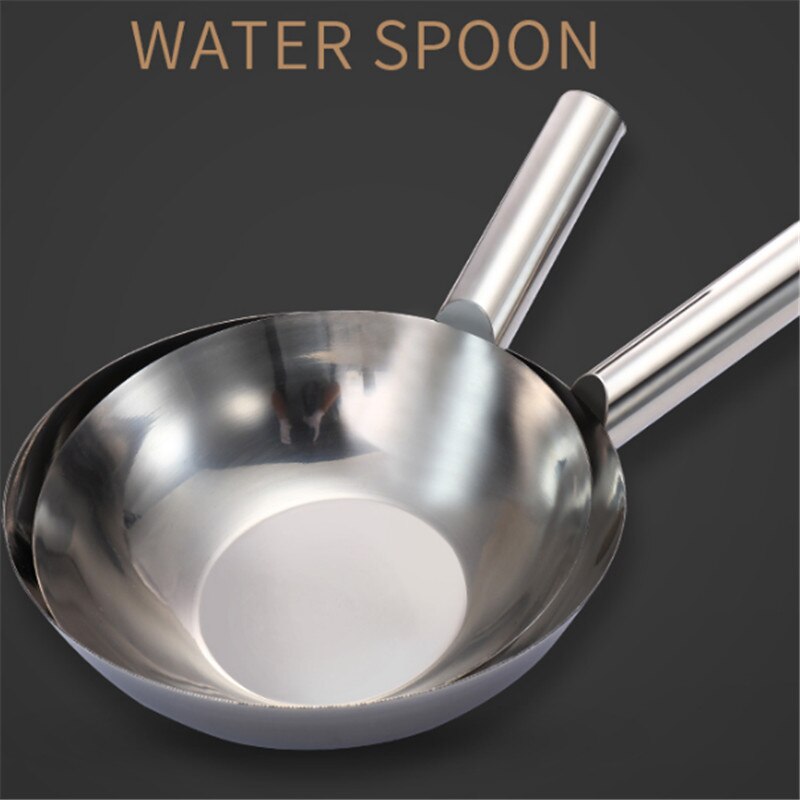 Grande louche à eau en acier inoxydable, outils de chef de cuisine, miroir poli soupe cuillère à lait régime-cuisine, grands ustensiles de capacité