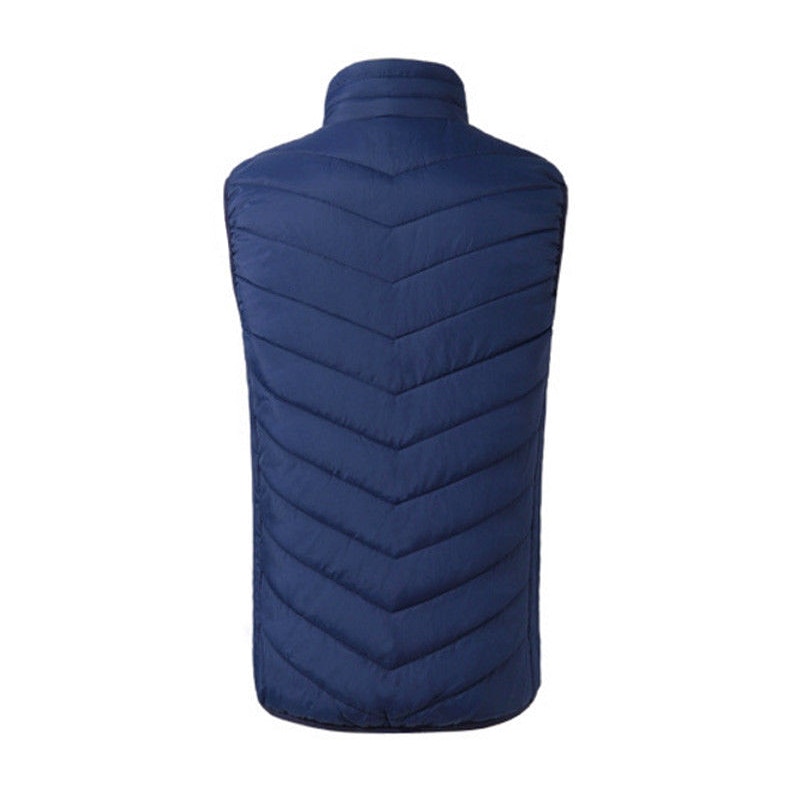 Outdoor Heated jacket Unisex Electric Battery Heating USB Sleeveless Vest Winter Warm for outdoor equipment: Blue / 4XL