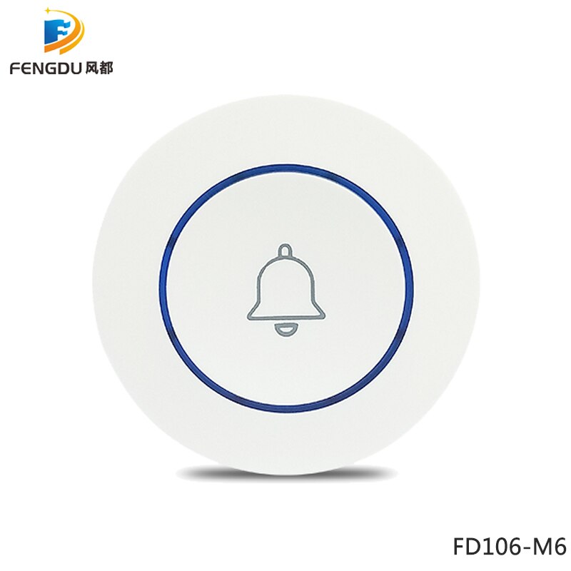 Self-powered Wireless 433mhz Doorbell Touch Button Home Security Welcome Smart Chimes Door bell Alarm LED light