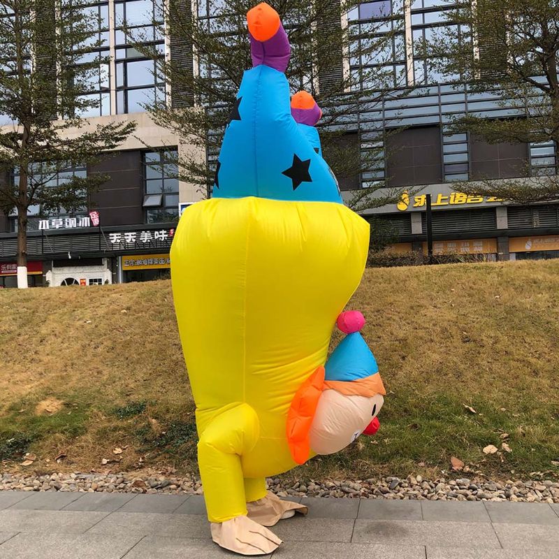 Handstand Clown Aufblasbare Anzug Kostüm Erwachsene Lustige Blowup Outfit Cosplay Partei Kleid für ein spiel, teamarbeit aktivitäten