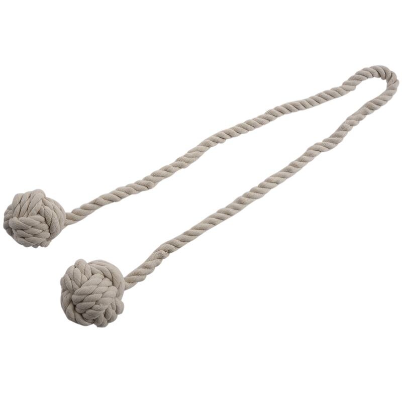 Fijne handgeknoopte gordijnklem gordijnkwastjes gordijnstrikken/kwastjes raam katoenen touwstrik bolvormige achterkant accessoires 132cm ( crèmekleurig