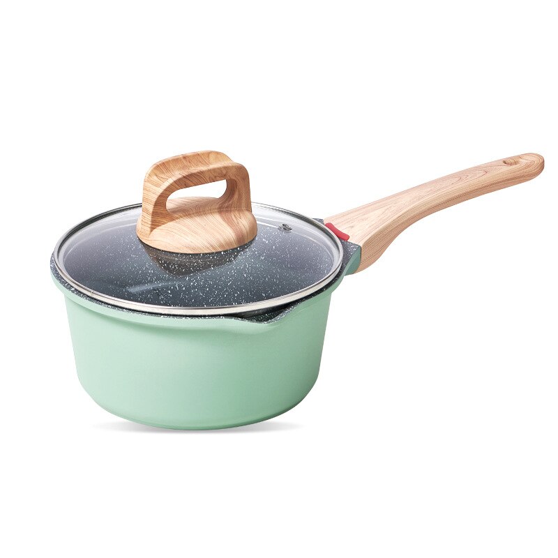Non Stick Frying Pan With Wooden Handle Cooking Pot Set Breakfast Crepe Maker Pan Korean Cookware Saucepan Ramen Milk Pot