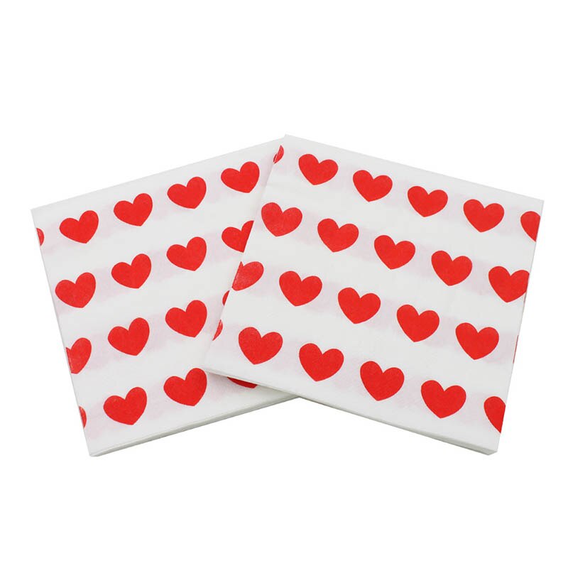 Liefde Hart Tafel Papieren Servet Voor Valentijnsdag Сервировочная Салфетка I Love U Tissue Handdoek Verjaardagsfeestje Bruiloft Decoratie: C