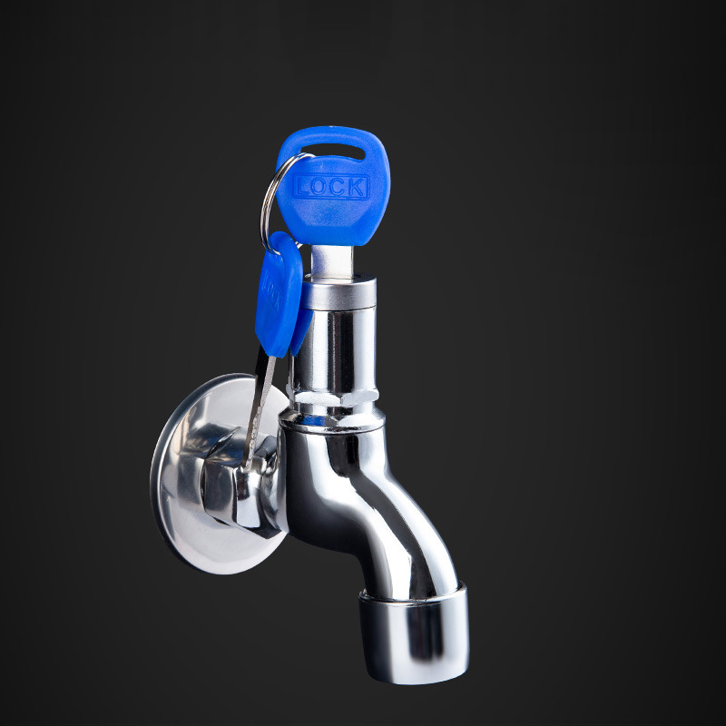 Anti-theft Sink Faucet With Lock Key Single Handle Lockable Household Washing Water Tap Outdoor: B