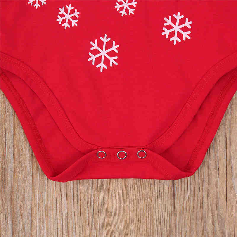 Del bambino Del bambino Delle Ragazze Dei Ragazzi La Mia Prima Di Natale auto pinta superiore Rosso Neve Pagliaccetto 0-18M Del bambino Di Stampa Di Natale tuta