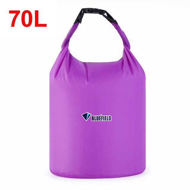 Bluefield 40L 70L Waterproof Outdoor Bag Storage Dry Bag for Canoe Kayak Rafting Sports Camping Equipment Travel Kit: 70L Purple