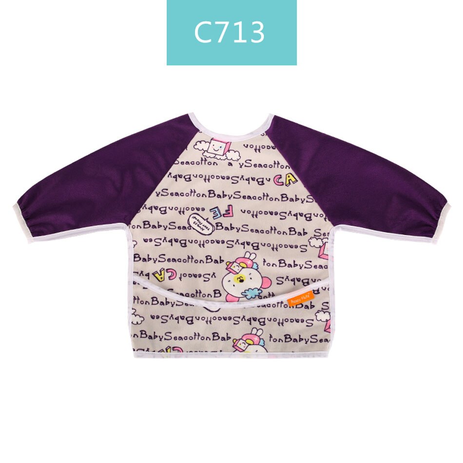Happyflute Baby Slabbetjes Waterdichte Baby Slabbetjes Print Pul & Print Minky Leuke Lange Mouwen Kinderen Bib Burp Kleding Baby Spullen: C713