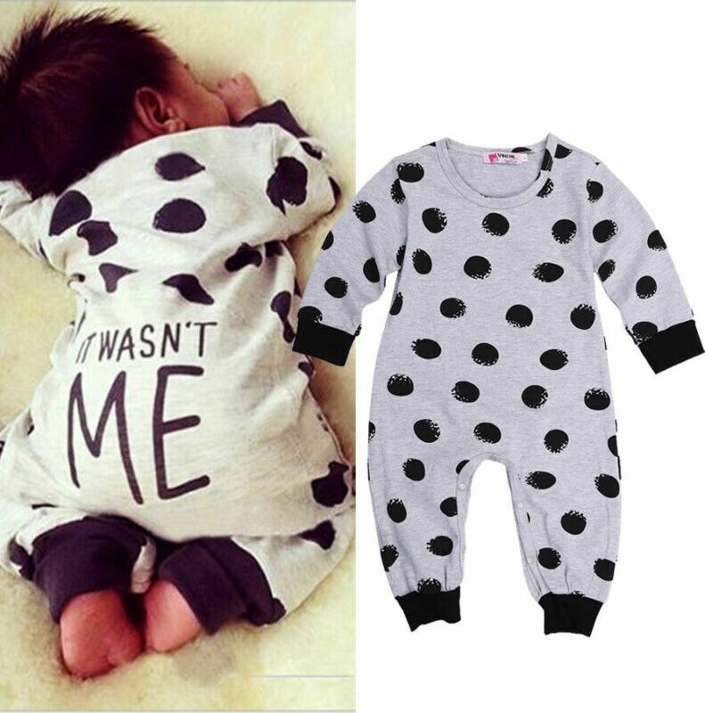 Uk Pasgeboren Baby Baby Jongens Meisjes Romper Jumpsuit Lange Mouwen Jongen Meisje Kleding