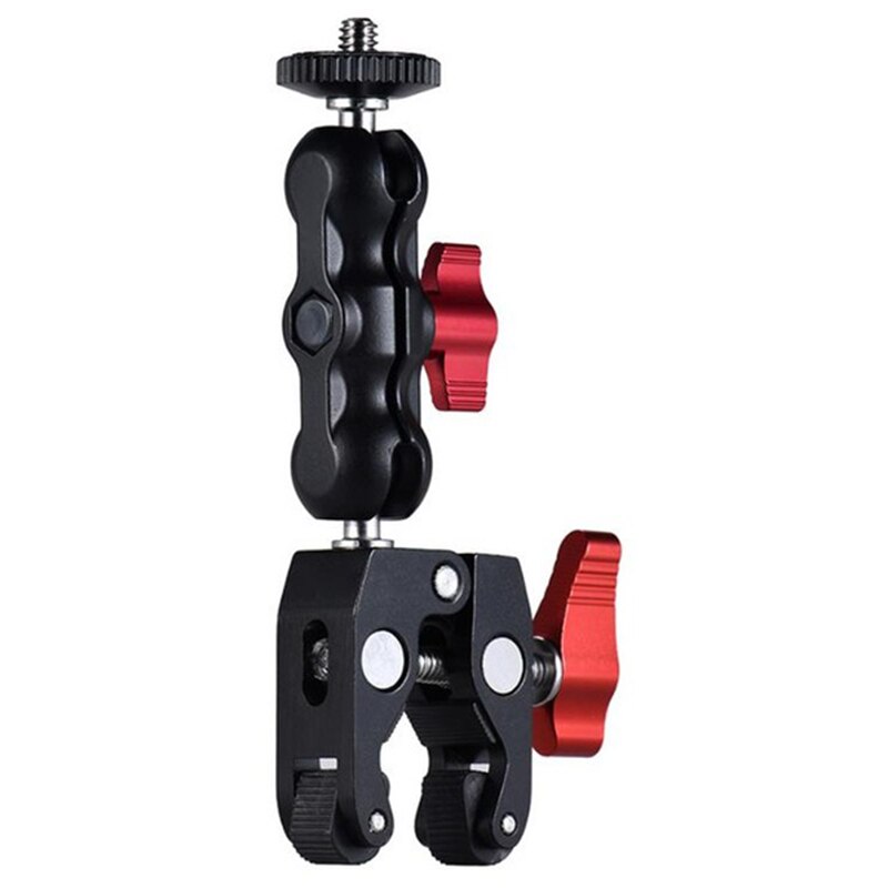 Bras magique pour appareil photo reflex, double sabot, rotule, pince crabe, support universel pour moniteur, pince à rotule, super support