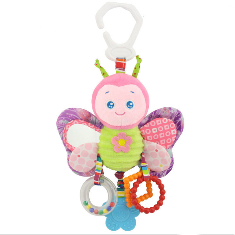 Kid Baby Krippe Bett Kinderwagen Hängen Rasseln Kinderwagen Auto Sitz Spielzeug Klingeln Glocke Nette Baby Stofftier Plüsch Spielzeug: Butterfly