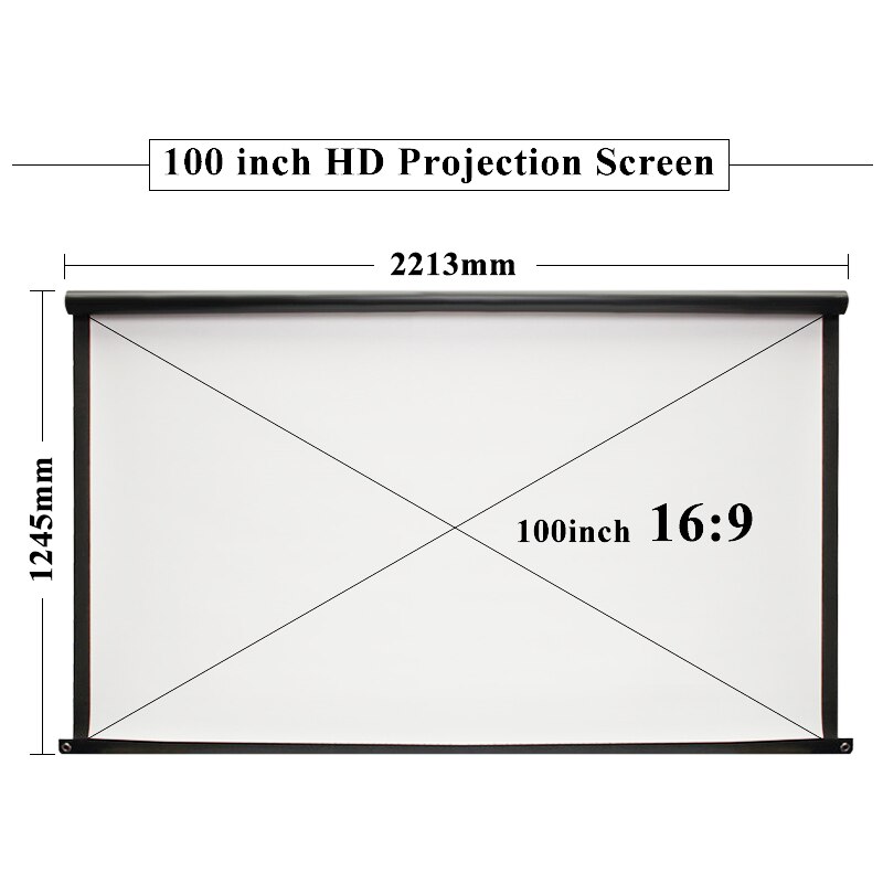 16:9 100 inch Projector 3D HD Screen Canvas Front Home Theatre Projection Screen High Brightness Foldable Movie Projector Screen