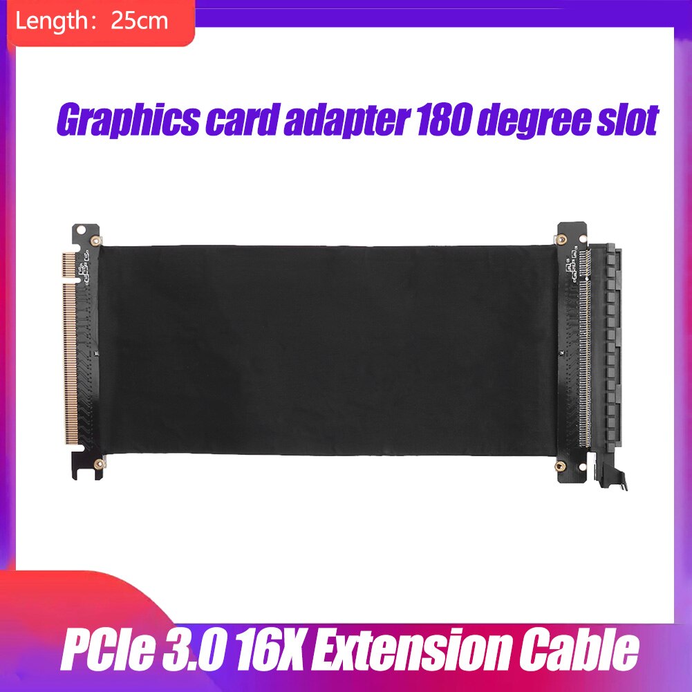 PCI Express 16x Flexible Cable Card Extension Port Adapter Riser Card 1 Slot PCIe X16 Riser for 1U 2U 3U Server IPC Chassis: 25CM PCIe3.016Xcable