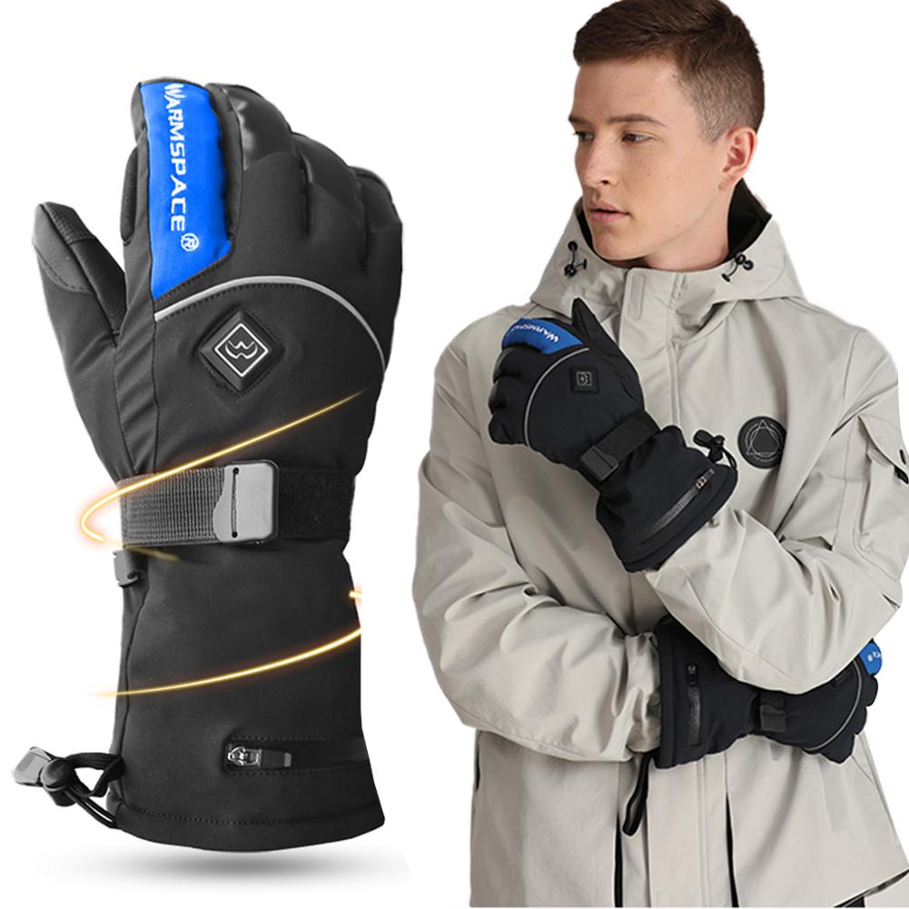 Unisex Heated Gloves Motorcycle Gloves Battery Powered Electric Heat Gloves Waterproof Winter Thermal Riding Skiing Gloves
