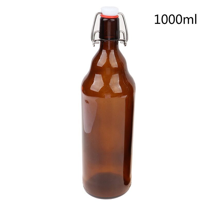 Botellas de cerveza de vidrio ámbar para elaboración casera con tapas abatibles, 330/500/1000ml