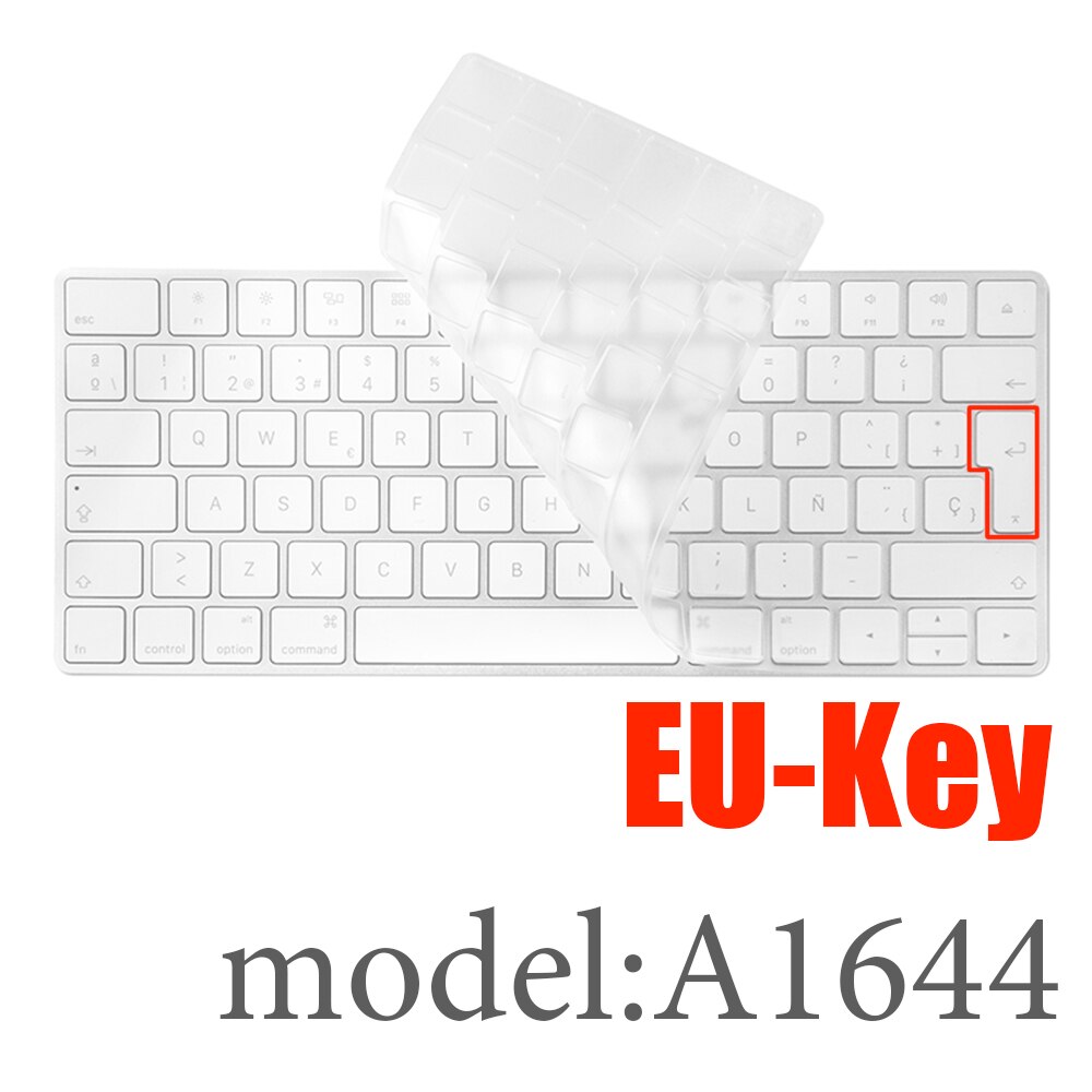 Keyboard Cover Voor Apple Imac Draadloze Bluetooth Magic Keyboard Case Siliconen Clear Eu Ons Film A1314A1644 A1843 A1243 Protector: EU-Key A1644