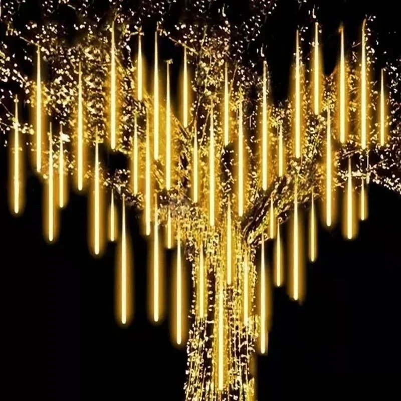 30/50cm 8 tubos lluvia de meteoros luces LED de cadena decoraciones para árboles de Navidad guirnalda de calle para decoración Navidad Año Navidad