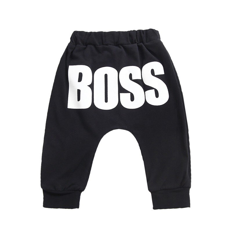 Baby Boys Girls Pants Letter BOSS Pants Cotton Baby Girls Harem Pants For Baby Casual Trousers Boy Girl Clothes